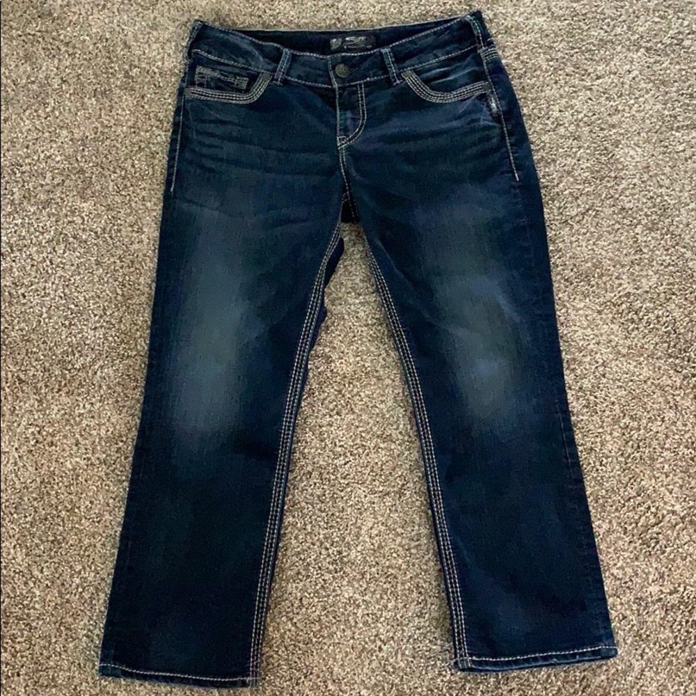 Silver Jean Capris